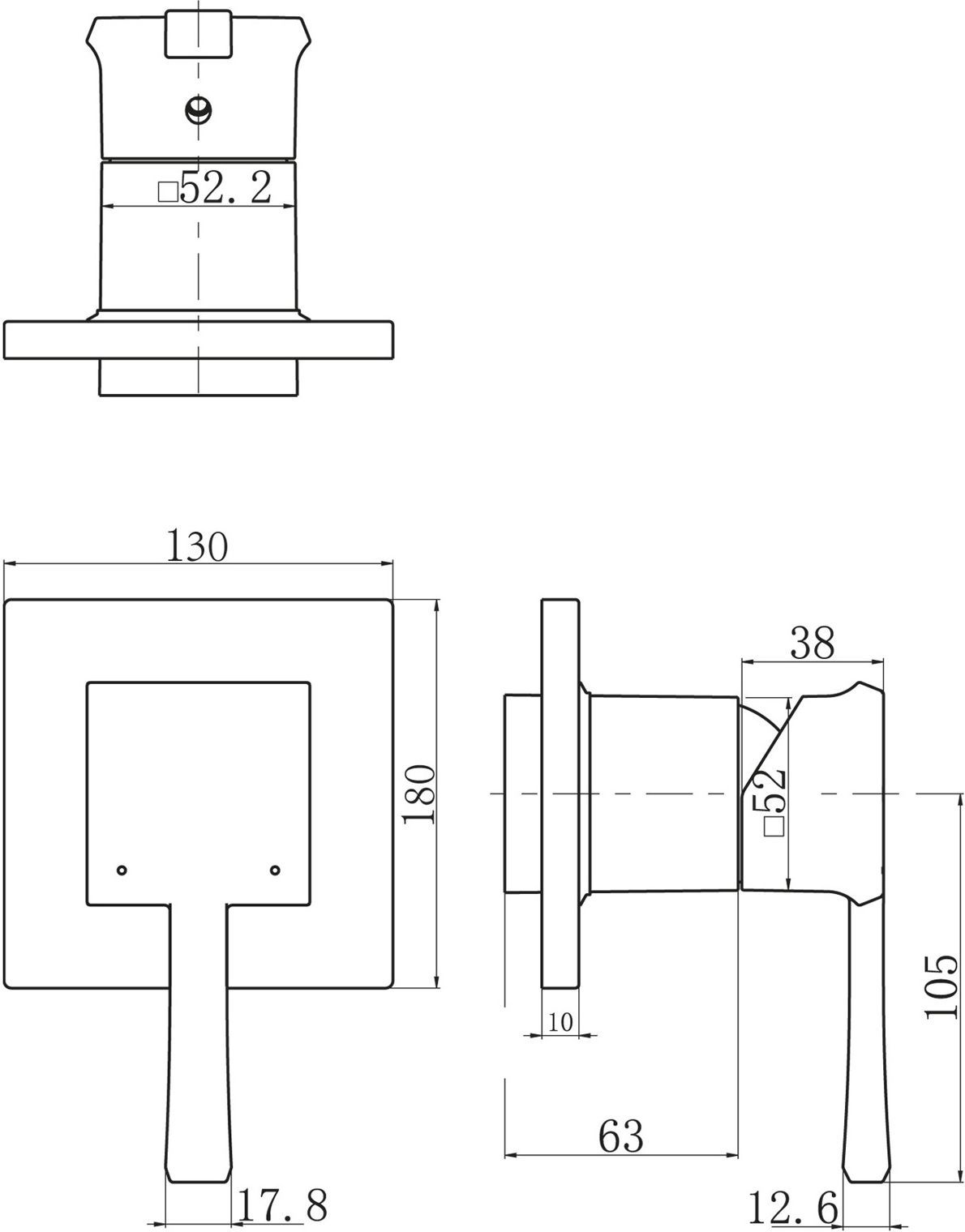 Смеситель BelBagno Mille MIL BDM CRM с внутренней частью, для душа MIL-BDM-CRM - 1