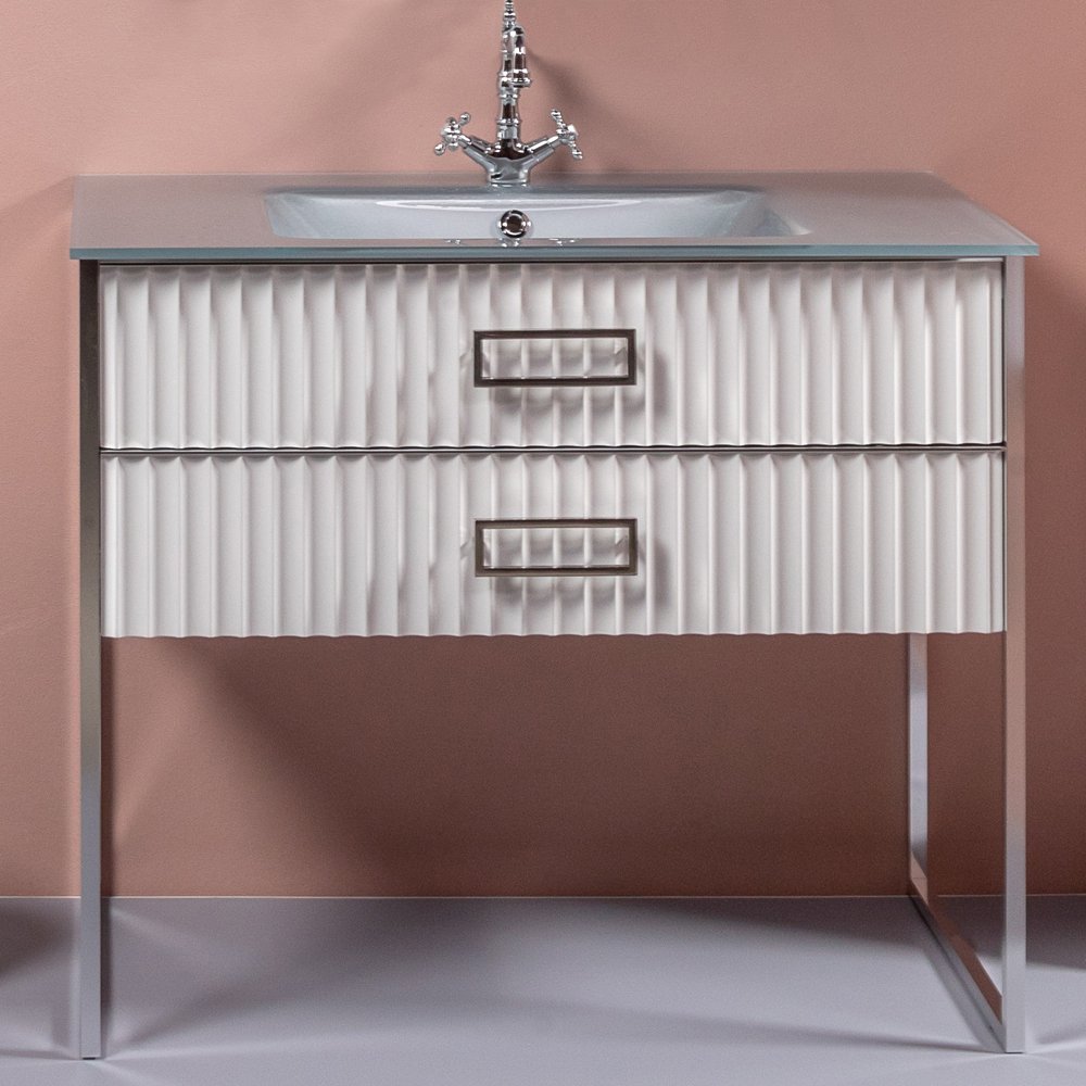 Тумба под раковину моноблок Boheme Armadi Art Monaco 100 белый глянец - хром 866-100-WCR - 0