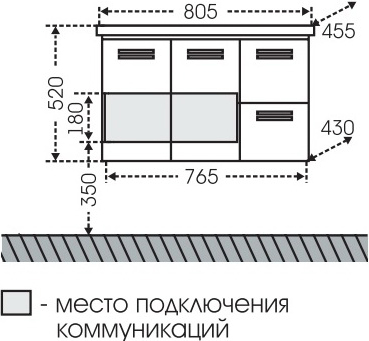 Тумба с раковиной СанТа Меркурий 80 - 4