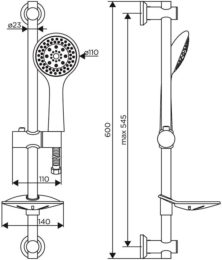 Душевой гарнитур Dorff Norma D0101000 - 4