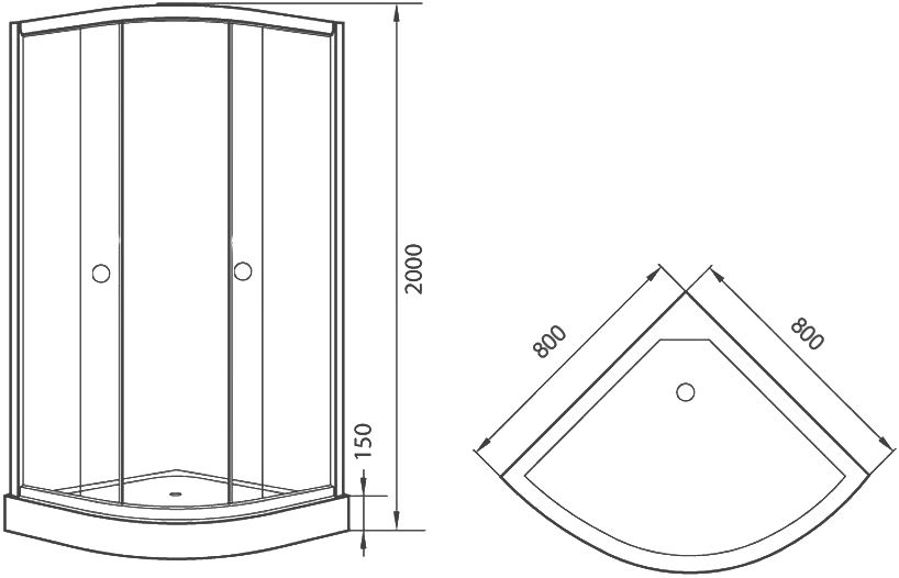 Душевой уголок Agger A01 080MCR 80х80, матовое стекло A01-080MCR - 4