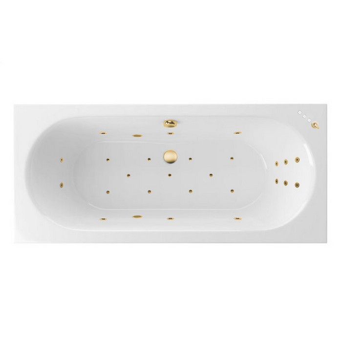 Ванна акриловая Excellent Oceana Slim Ultra 180х80 с гидромассажем белый - золото WAEX.OCE18S.ULTRA.GL - 0