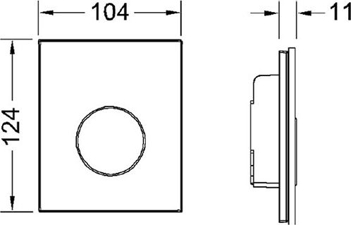 Кнопка смыва TECE Loop Urinal 9242655 черное стекло, кнопка хром матовый - 2