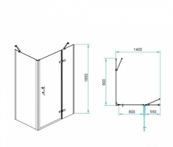 Душевой уголок RGW Passage PA-77-1B R 140x90 профиль черный стекло прозрачное 410877149-084R - 2