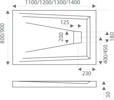 Поддон для душа Good Door Атриум 120 Антрацит(черный) ЛП00033 - 1