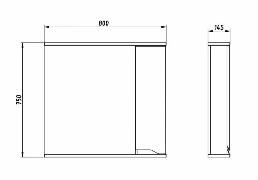 Зеркало со шкафчиком ASB-mebel Бари 80 белый 9601 - 1
