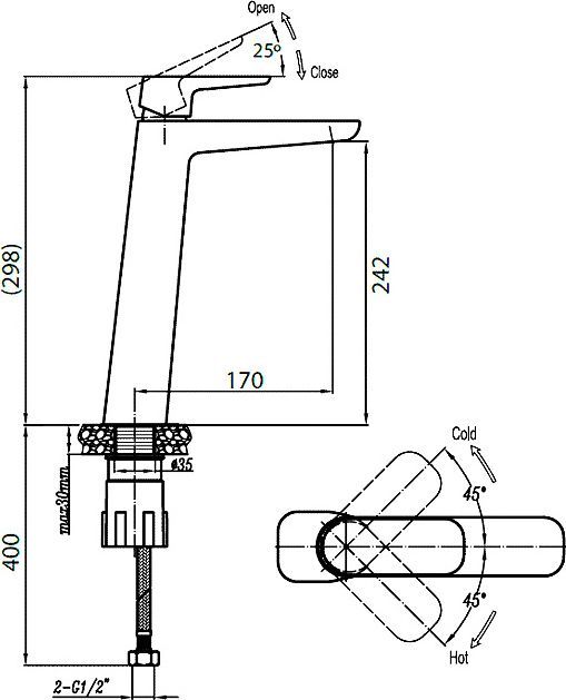 Смеситель Cezares Grace C LC 01 W0 для раковины GRACE-C-LC-01-W0 - 1