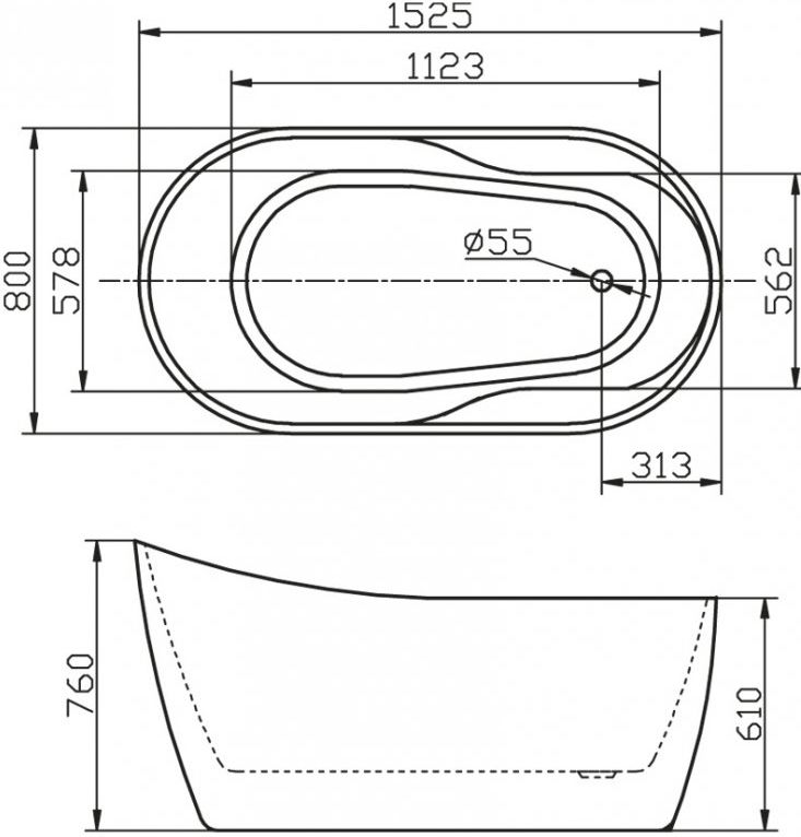 Акриловая ванна BelBagno BB301 - 3