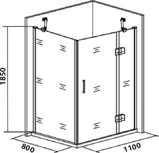 Душевой уголок Good Door Saturn WTW+SP правый 110х80х185 см - 3