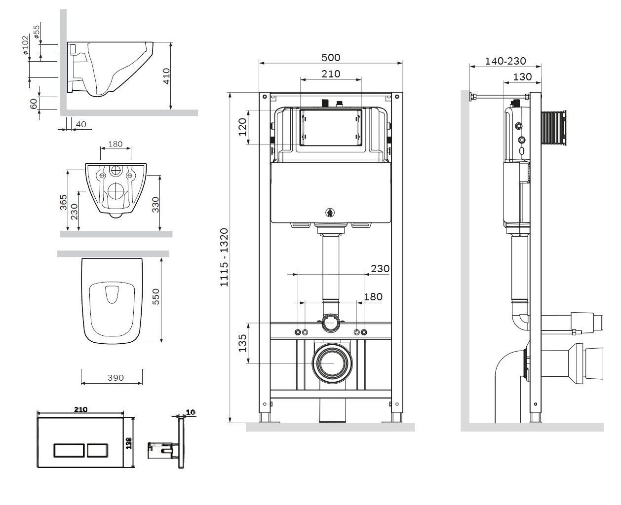 Комплект AM.PM Inspire V2.0 IS47001.50A1700 с сиденьем микролифт - 8