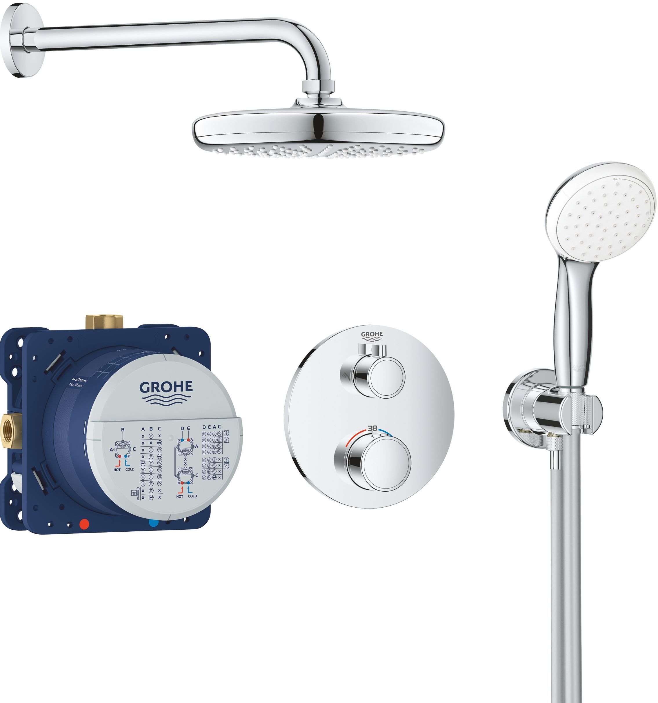 Душевой комплект Grohe Grohtherm 34727000 С ВНУТРЕННЕЙ ЧАСТЬЮ - 0