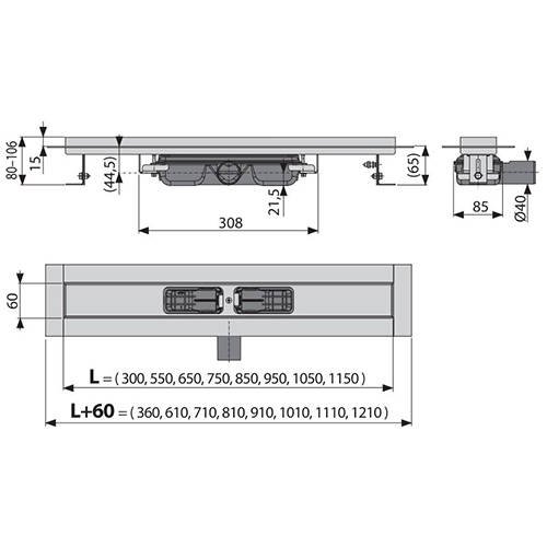 Душевой лоток AlcaPlast  115 см  APZ106-1150 - 1