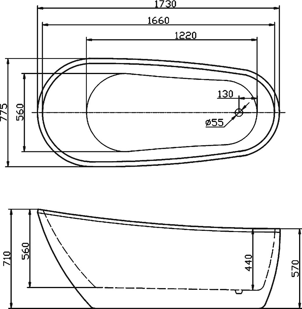 Акриловая ванна BelBagno BB15 - 3