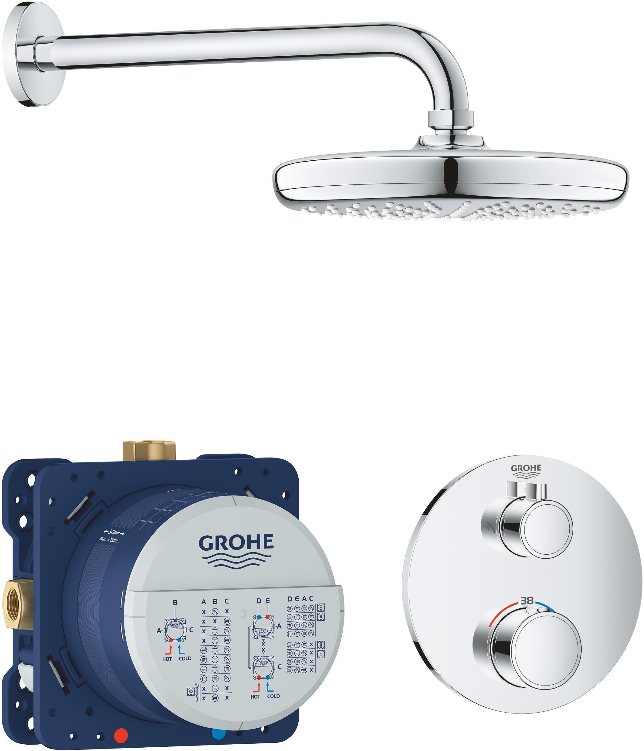 Душевой комплект Grohe Grohtherm 34726000 С ВНУТРЕННЕЙ ЧАСТЬЮ - 0