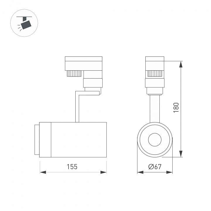 Трековый светодиодный светильник Arlight LGD-Zeus-4TR-R67-10W Warm3000 024604(1) - 1