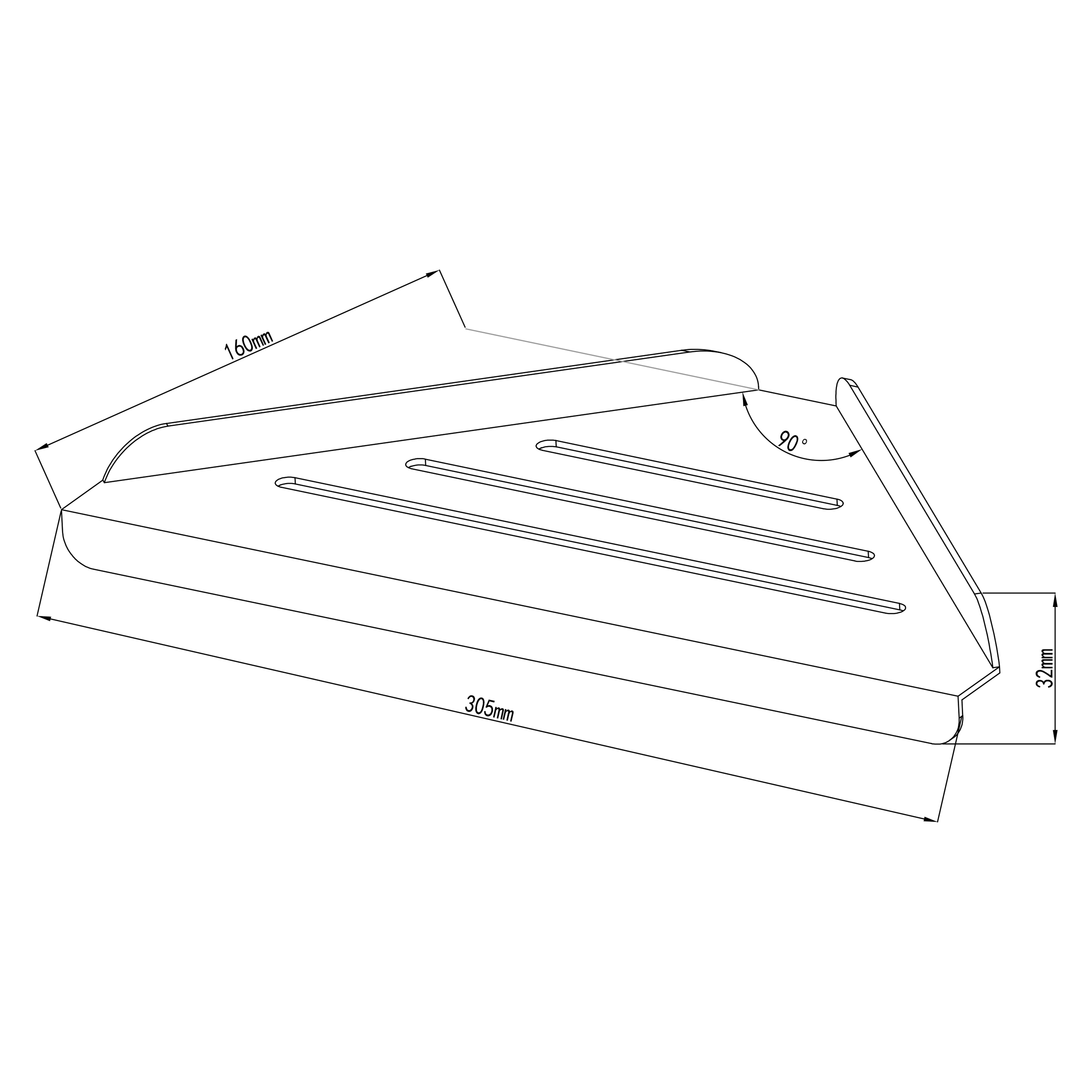 Swedbe Attribut Угловая полка, цвет: черный 9802B - 2