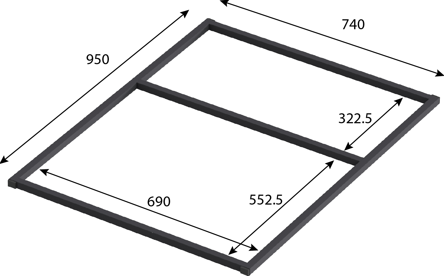 Ножки для душевого поддона Good Door Essentia 100x80 КП00014 - 1