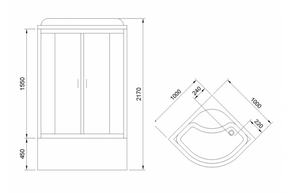 Душевая кабина Royal Bath 100х100 хром стекло тонированное RB100BK6-BT-CH - 2