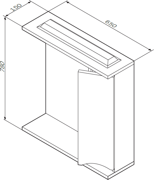 Зеркало-шкаф AM.PM Like 65 R, белый глянец M80MPR0651WG - 7