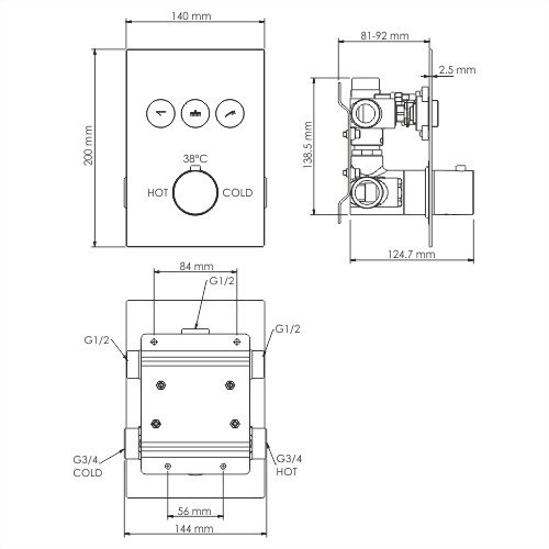 Neime 1944 Thermo Смеситель для ванны и душа - 2