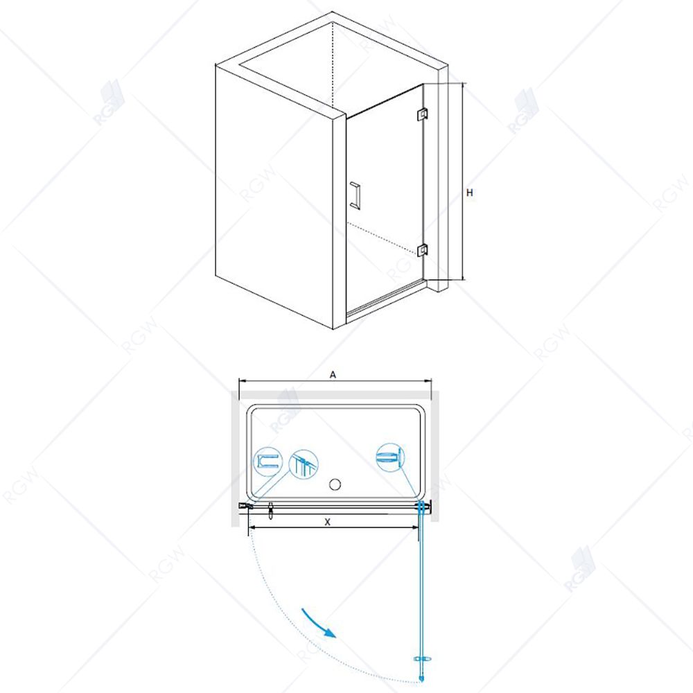 Душевая дверь RGW Hotel HO-011 90х195 профиль хром стекло прозрачное 350601109-11 - 1