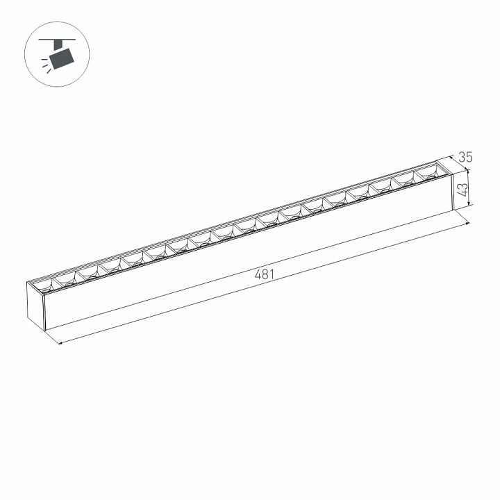 Трековый светодиодный светильник для магнитного шинопровода Arlight Mag-Laser-45-L480-27W Day4000 032649 - 1