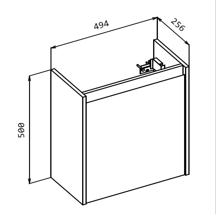 Тумба под раковину Belbagno Kraft Mini 50 R серый KRAFT MINI-500/260-1A-SO-CG-R - 5