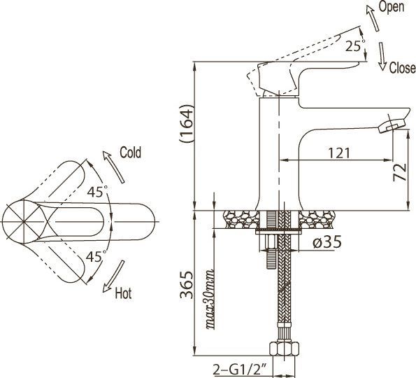 Смеситель BelBagno Reno REN LVM CRM для раковины REN-LVM-CRM - 2