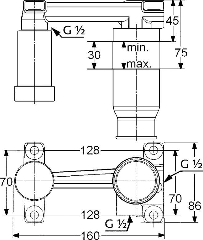 Скрытая часть Kludi Bozz 38242 - 1