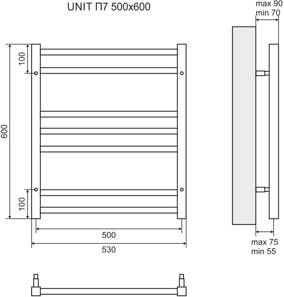 Полотенцесушитель электрический Lemark Unit П7 50x60 LM45607E - 3