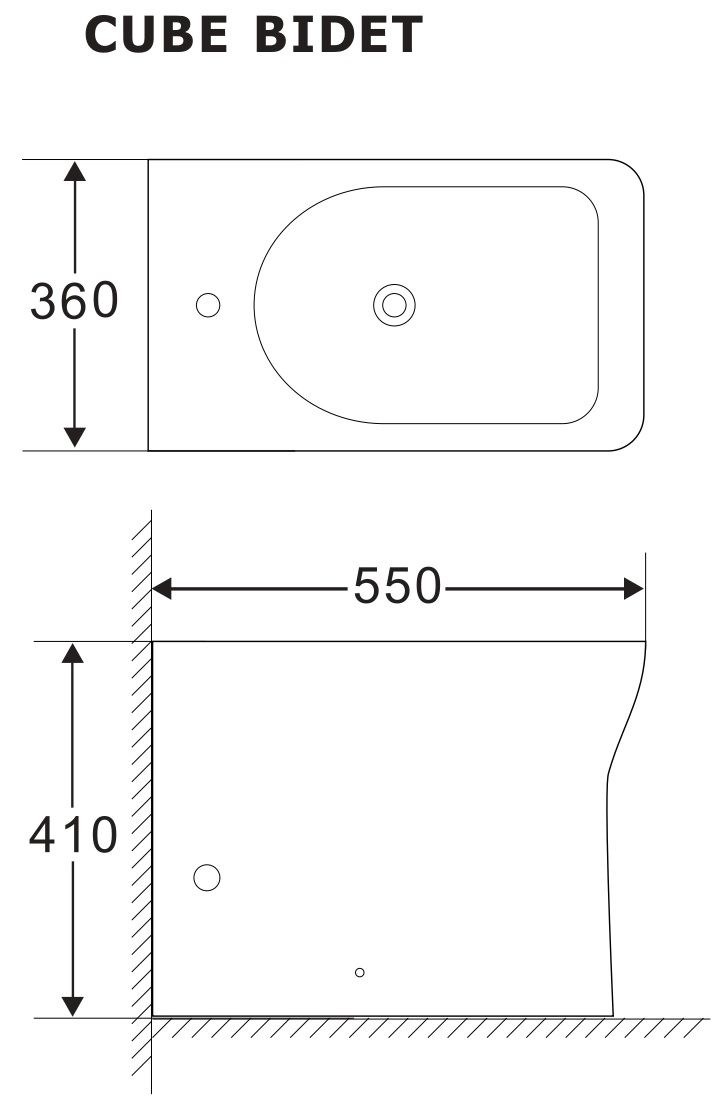 Биде напольное Aquanet Cube-B CL-12248F 210763 - 1