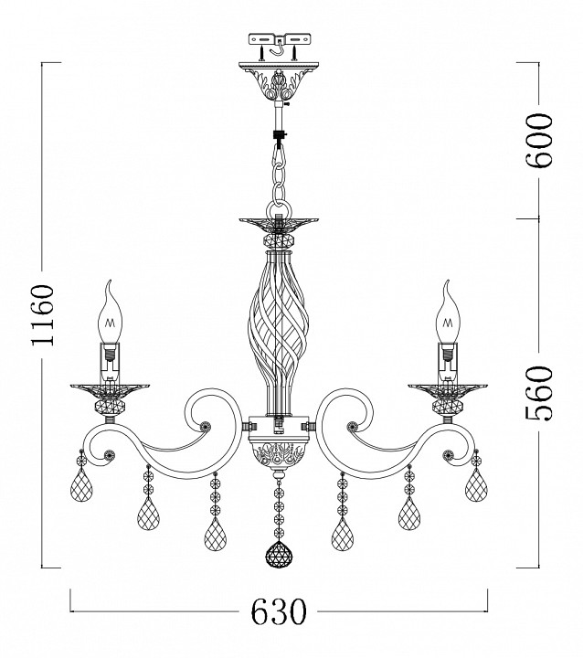 Подвесная люстра Maytoni Grace ARM247-06-G - 2