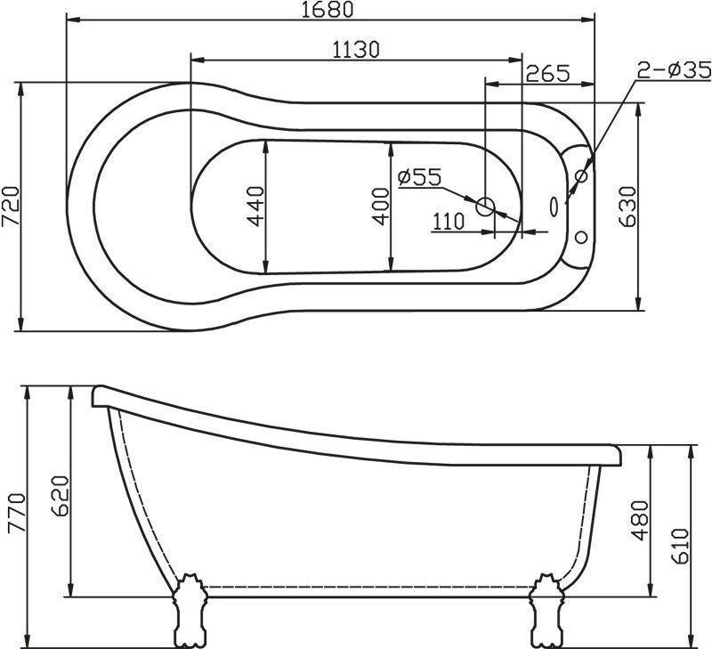 Акриловая ванна BelBagno BB20 BB20-1700 - 6