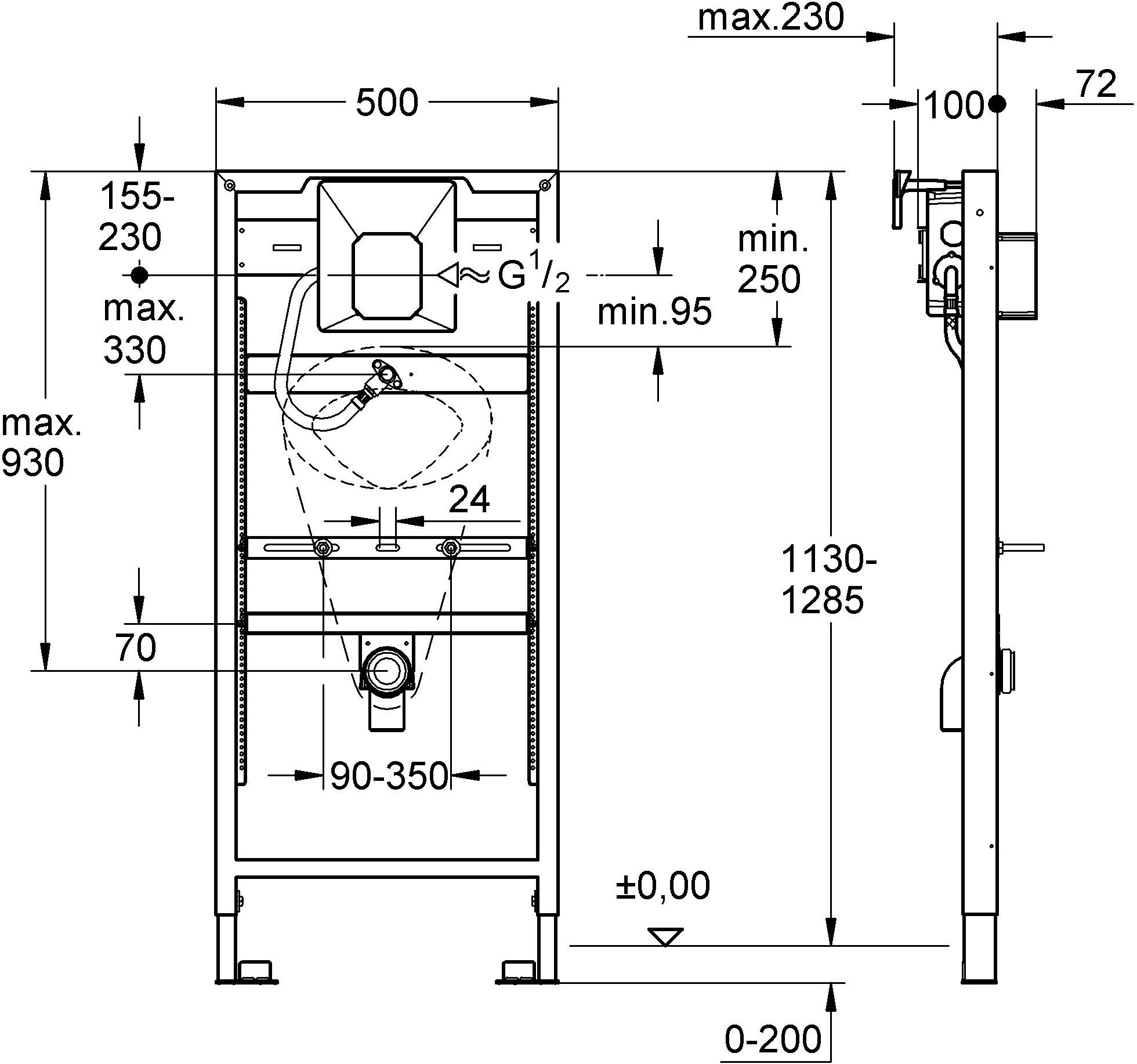 Система инсталляции для писсуаров Grohe Rapid SL 38803001 - 1