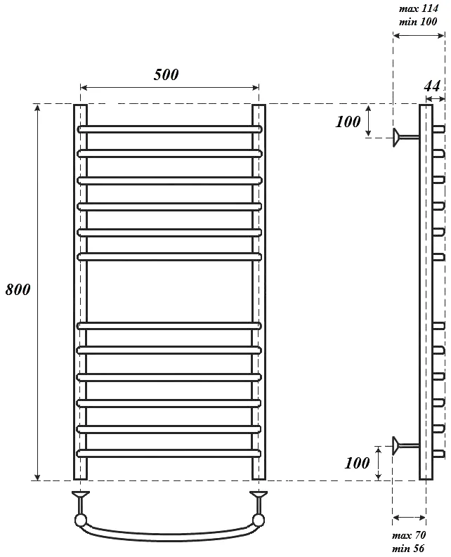 Полотенцесушитель электрический Point Альфа 50х80 хром PN05158SE - 1