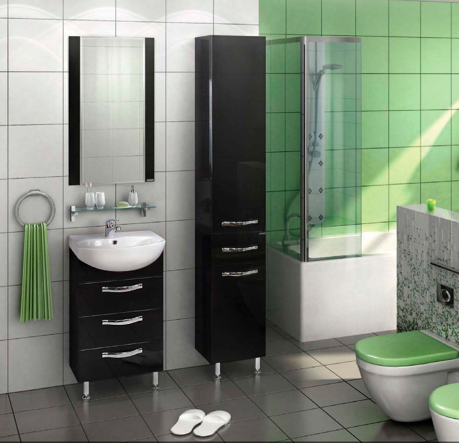Зеркало AQUATON Ария 50 черный глянец 1A140102AA950 - 2