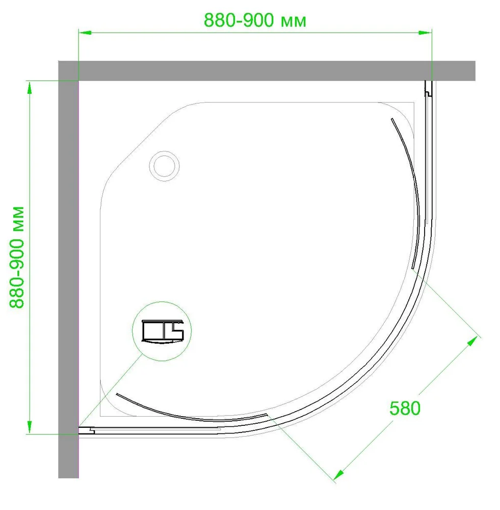 Душевой уголок Royal Bath HKD 90х90 профиль хром стекло прозрачное RB90HKD-T-CH - 2