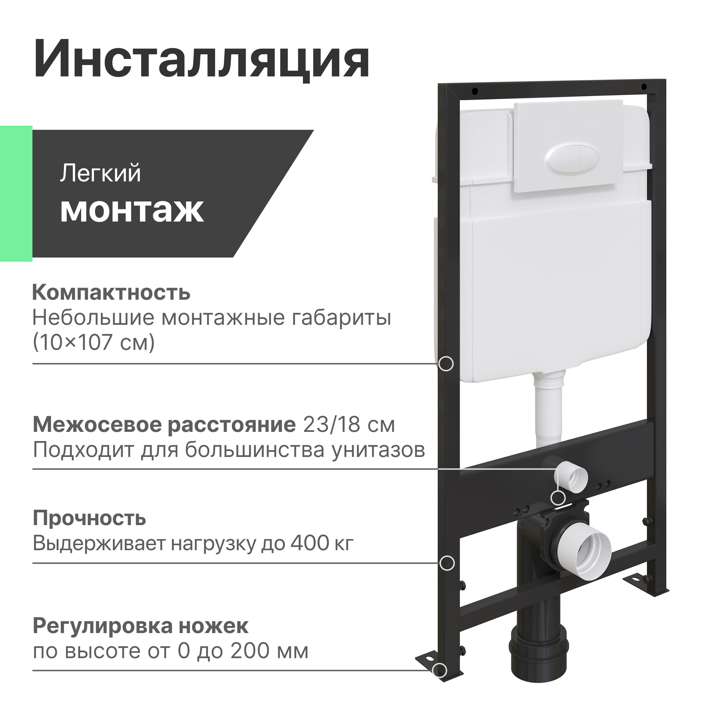 Комплект Унитаз подвесной STWORKI Ноттвиль SETK3104-2616 безободковый, с микролифтом + Система инсталляции для унитазов EWRIKA ProLT 0026-2020 с кнопкой смыва 0052 белой матовой 560125 - 8