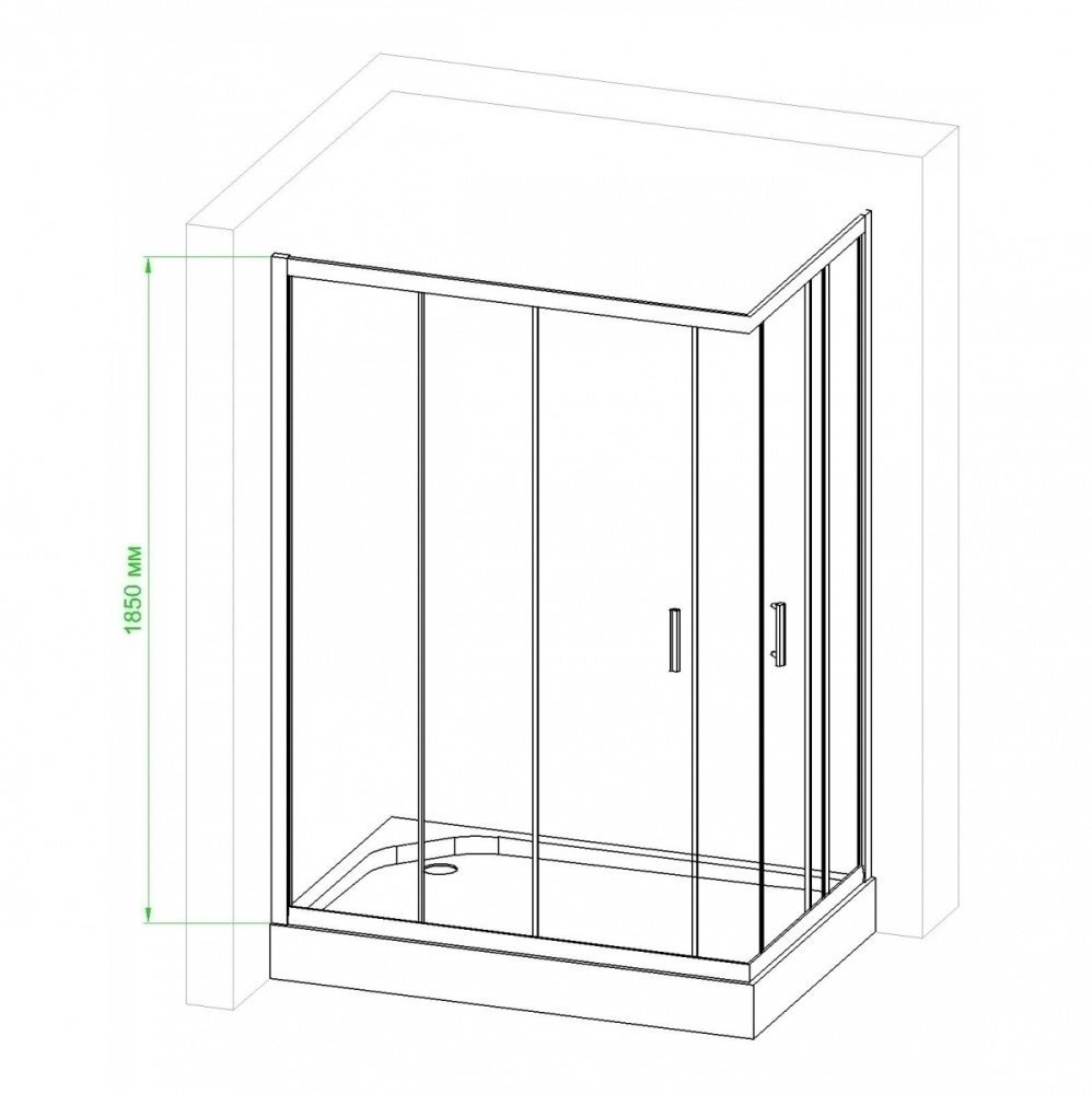 Душевой уголок Royal Bath HPD 95x115 профиль черный стекло матовое RB11595HPD-C-BL - 2