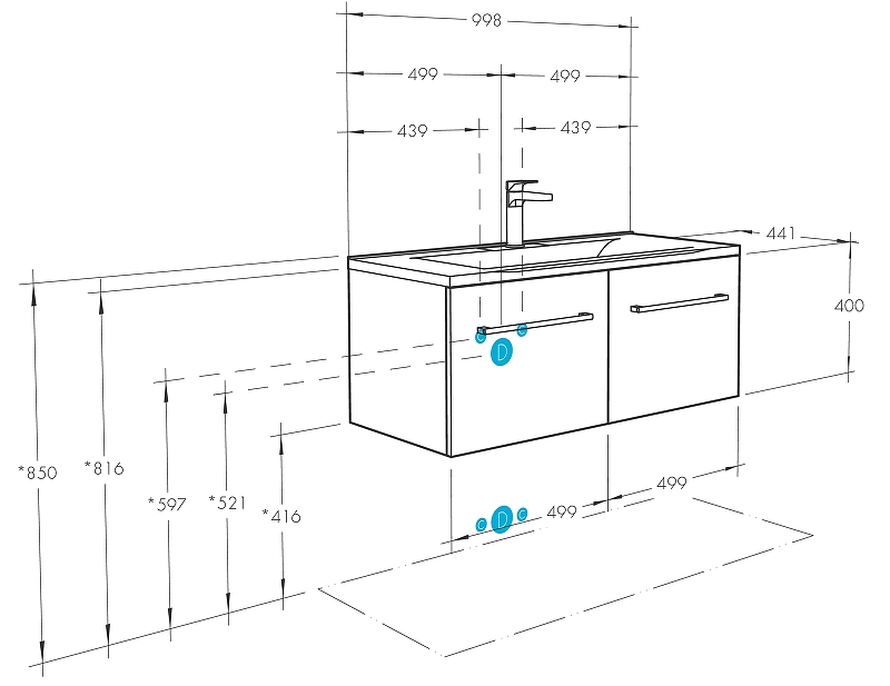 Комплект мебели Aquaton Мадрид 100 белый - 4