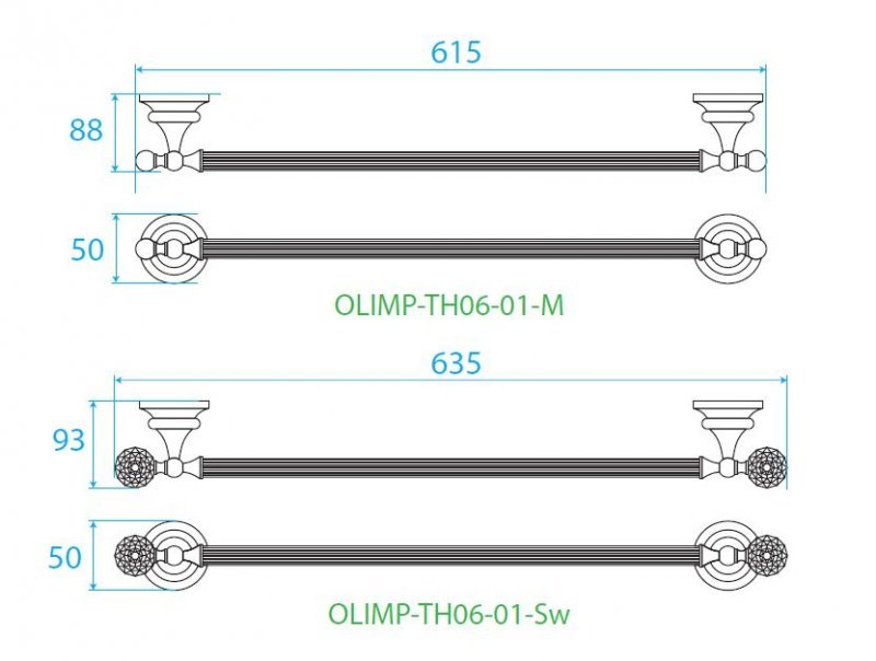 Полотенцедержатель Cezares OLIMP  OLIMP-TH06-01-Sw - 2