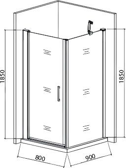 Душевой уголок Good Door Mokka DR+SP 80х90х185 см - 3