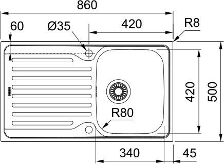 Мойка кухонная Franke AZG 611-86 сахара 114.0489.272 - 2