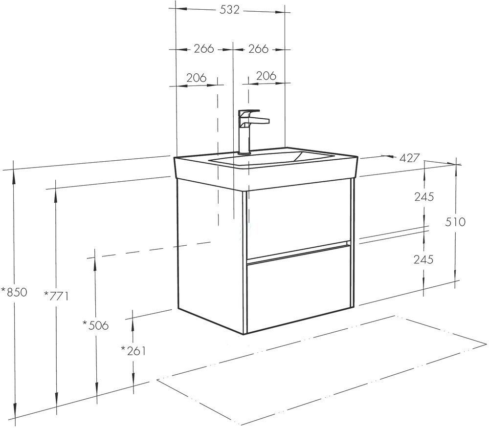 Комплект мебели Aquaton Сканди 55 белый  - 13