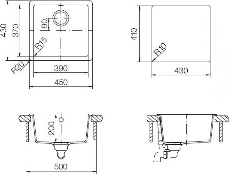 Мойка кухонная Schock Soho 50 (N-100S) аворио 700495 - 1