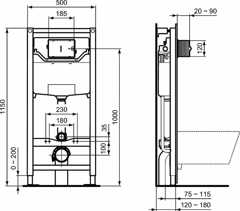 Комплект Ideal Standard Tesi T0079V3 + T3529V3 + R020467 - 1