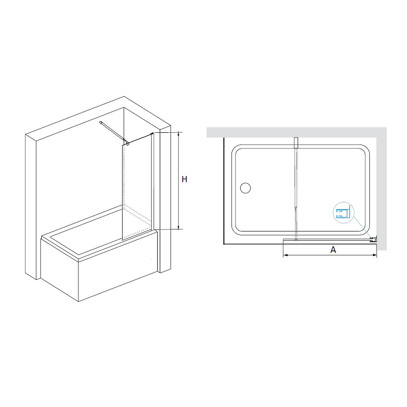 Шторка на ванну RGW Screens SC-052 90x150 профиль хром стекло прозрачное 35115209-11 - 3