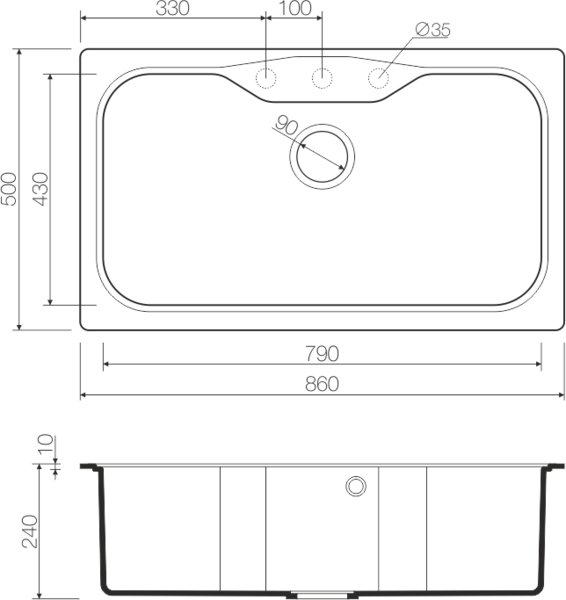 Мойка кухонная Omoikiri Maru 86-СH шампань 4993242 - 2