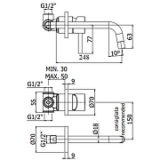 Смеситель для раковины Paffoni Light LIG007HG70 Золото медовое - 1