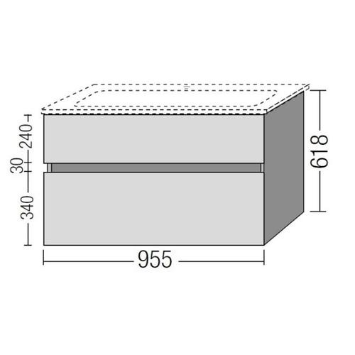 Тумба под раковину Villeroy&Boch Verity Line 95.5 серая матовая B66000VD - 1